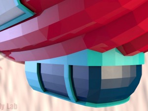 cartoon airship low poly blimp 3Dモデル