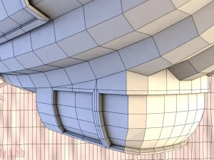 cartoon airship low poly blimp 3D Model