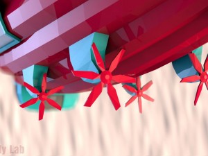 cartoon airship low poly blimp 3Dモデル