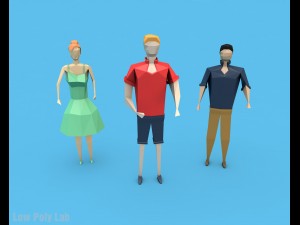 low poly cocktail cafe on phone screen 3D Model