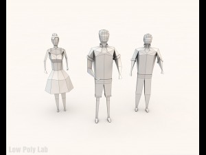 low poly cocktail cafe on phone screen 3D Model