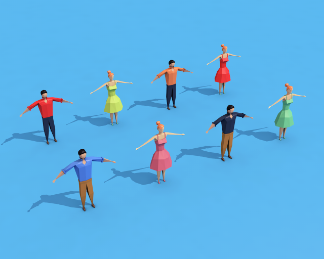 low poly rigged characters Model 3D .c4d .max .obj .3ds .fbx .stl .blend 