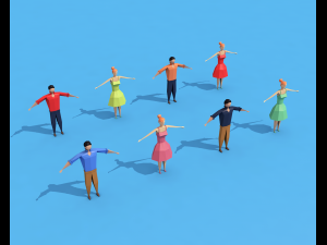 low poly rigged characters 3D-Modell