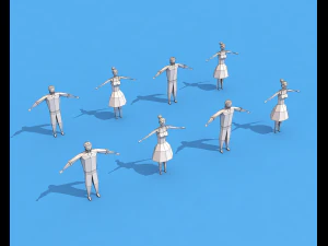 personagens manipulados de baixo poli Modelo 3D
