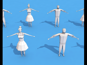 low poly rigged characters Model 3D