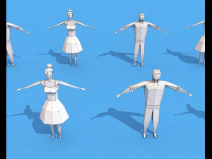 personagens manipulados de baixo poli Modelo 3D