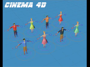 personagens manipulados de baixo poli Modelo 3D