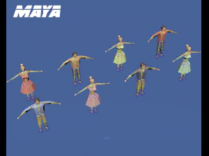 personagens manipulados de baixo poli Modelo 3D