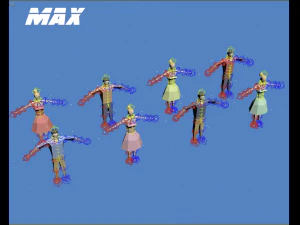 personagens manipulados de baixo poli Modelo 3D