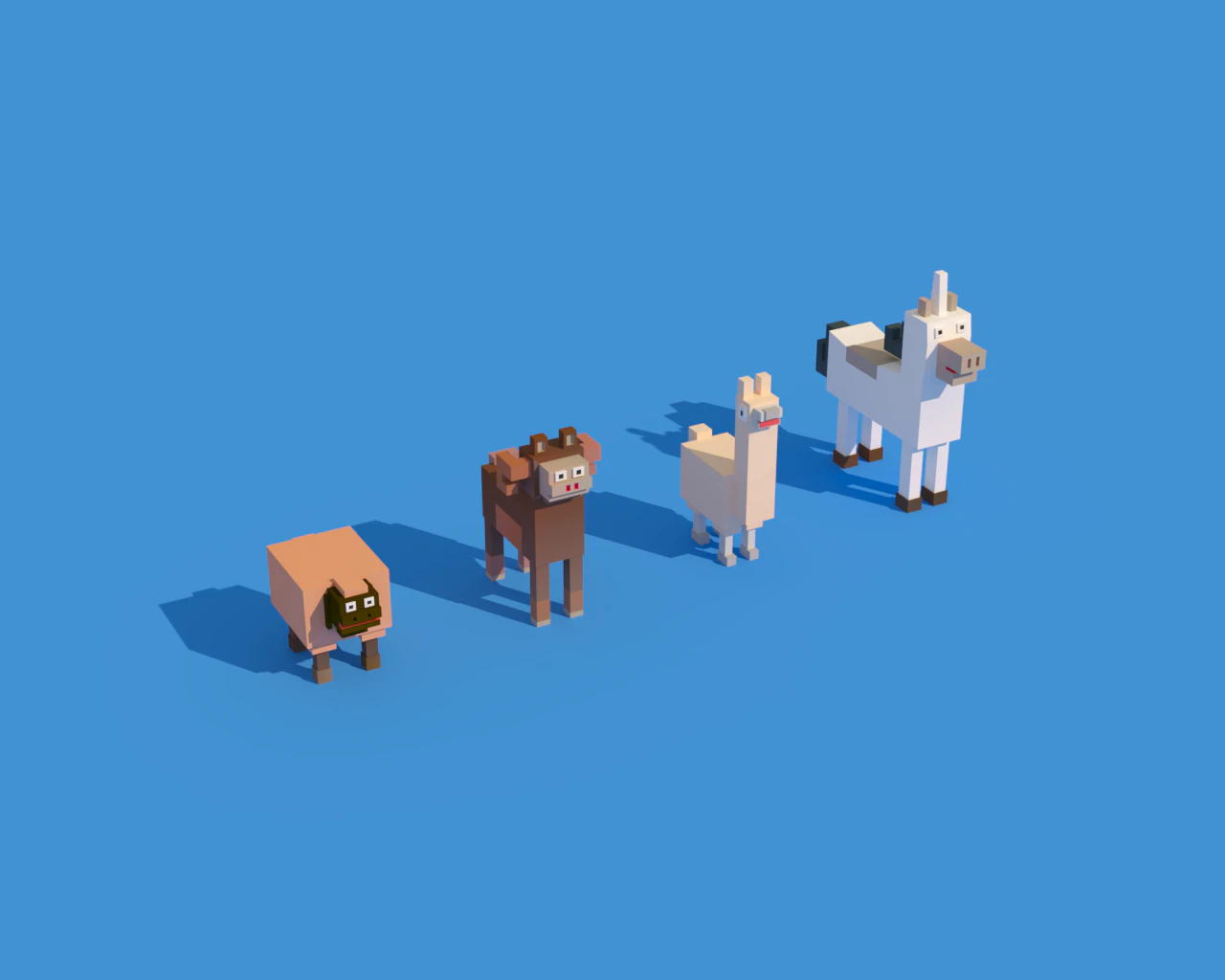low poly animals 3D Model .c4d .max .obj .3ds .fbx .stl .blend 