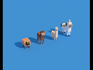 low poly animals 3D Model
