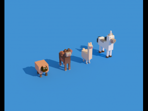 low poly animals 3D-Modell