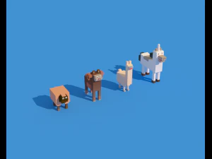 Low-Poly-Tiere 3D Modell