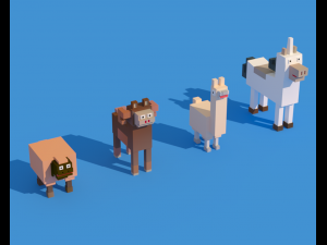low poly animals 3D मॉडल