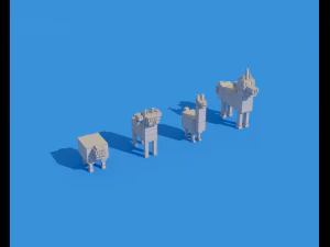low poly animals 3D Model