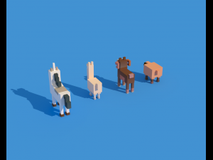 low poly animals 3D मॉडल