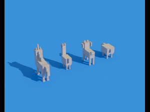 low poly animals 3D मॉडल