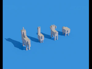 low poly animals 3D Model