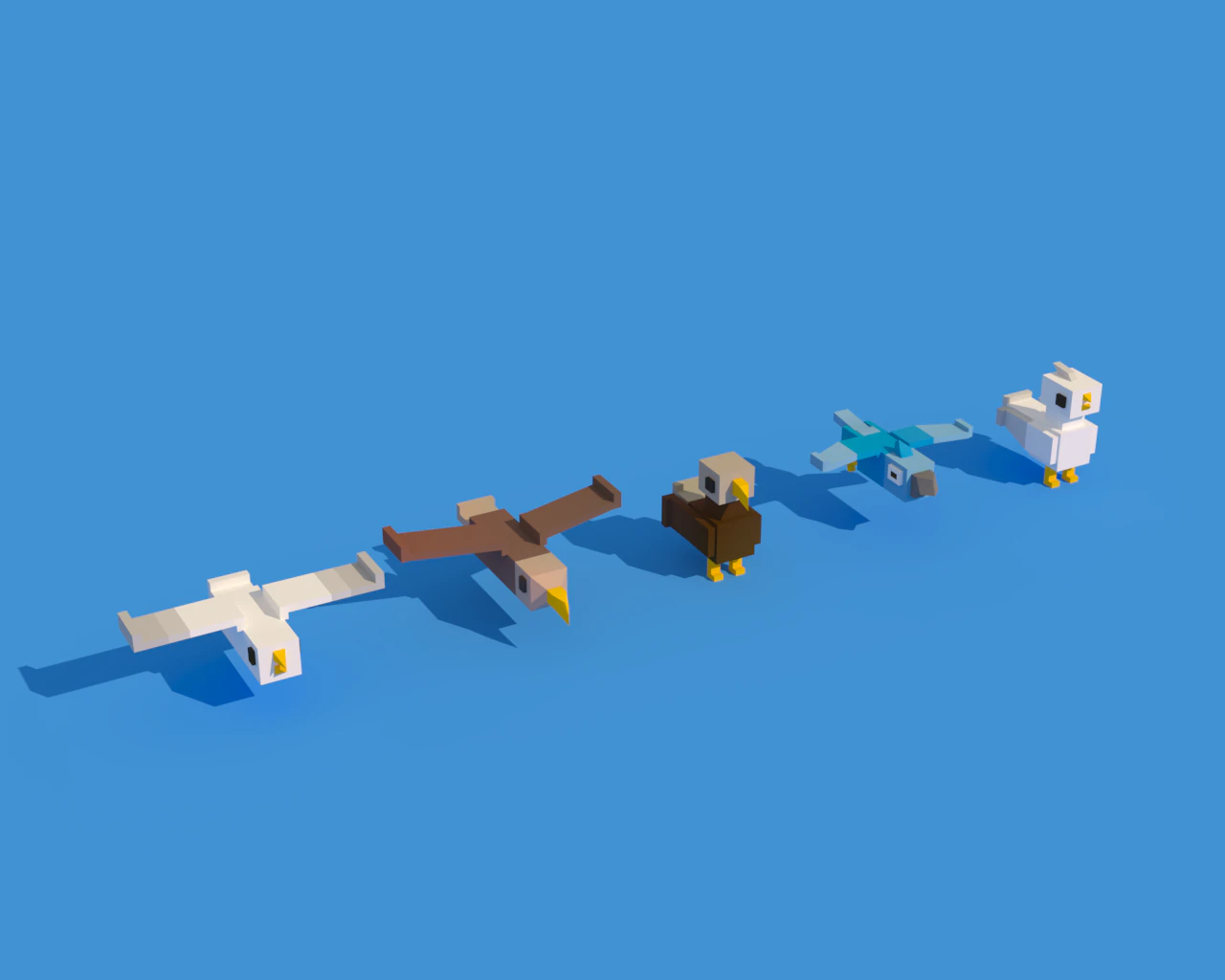 low poly animals birds 3D Model .c4d .max .obj .3ds .fbx .stl .blend 