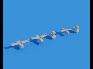 low poly animals birds 3D Model