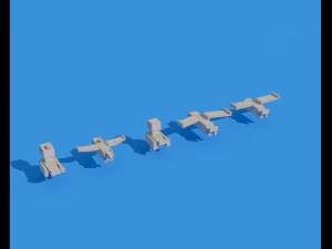 low poly animals birds 3D Model
