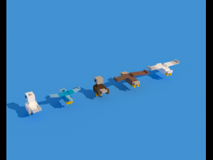 low poly animals birds 3D Модель