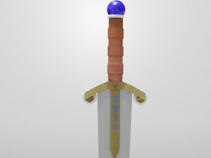 sword with runes 3D 模型