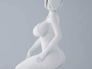 kneelingy girl 3D Druckmodell