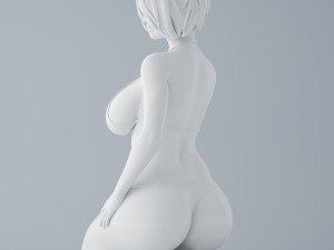 kneelingy girl 3D Druckmodell