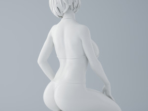 kneelingy girl 3D Druckmodell