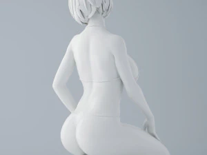 kneelingy girl 3D Print Model