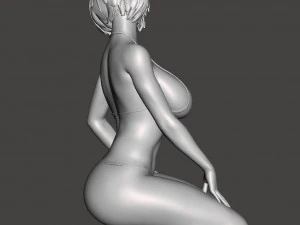 kneelingy girl 3D Print Model