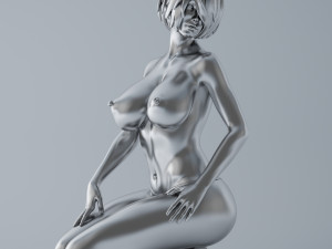 kneelingy girl 3D Druckmodell
