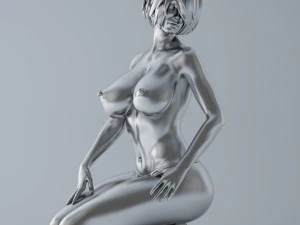 kneelingy girl 3D Print Model