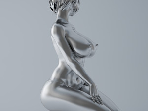 kneelingy girl 3D Druckmodell
