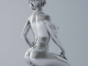 kneelingy girl 3D Druckmodell