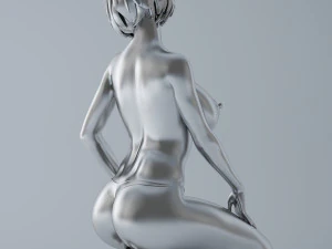 kneelingy girl 3D Print Model