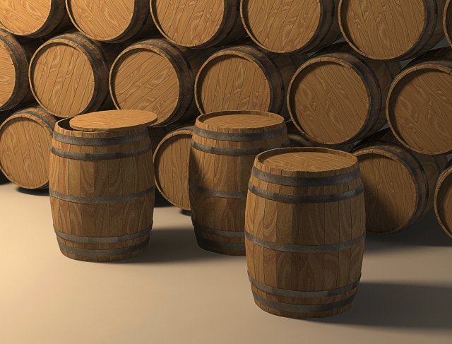 barrel 3D Model .c4d .max .obj .3ds .fbx .stl .blend 