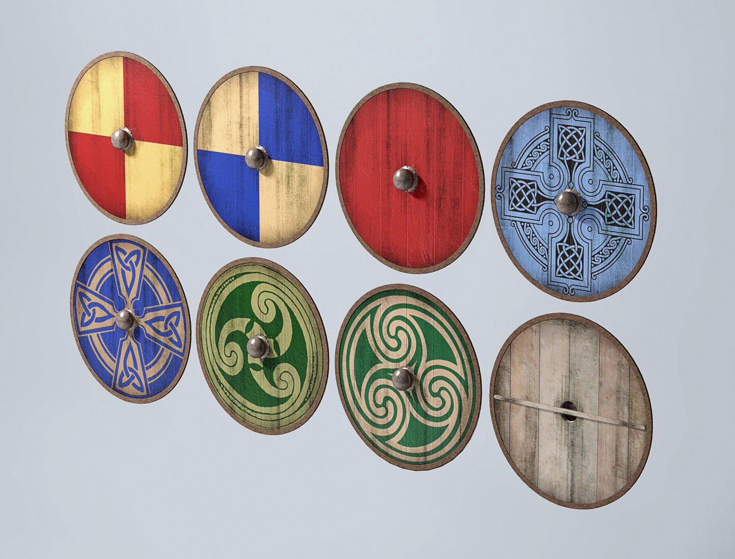 viking shield 3D Model .c4d .max .obj .3ds .fbx .stl .blend