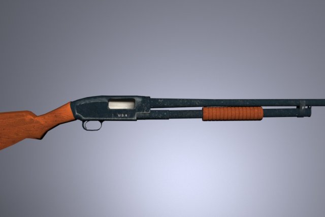 winchester 12 Model 3D .c4d .max .obj .3ds .fbx .stl .blend 