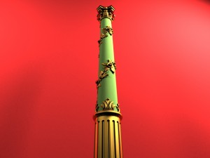 carved column with elements of gilding 3d model Modello 3D