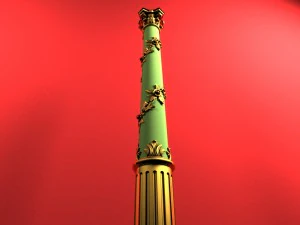 carved column with elements of gilding 3d model 3D Model