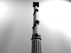 carved column with elements of gilding 3d model Modello 3D