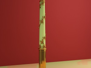 carved column with elements of gilding 3d model Modello 3D