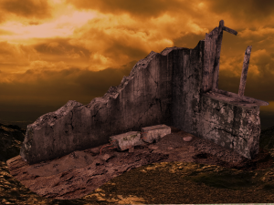 the corner of the ruined house 3D Model