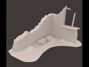 the corner of the ruined house 3D Modell