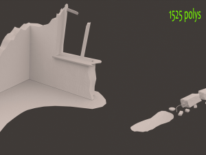the corner of the ruined house 3D Modell
