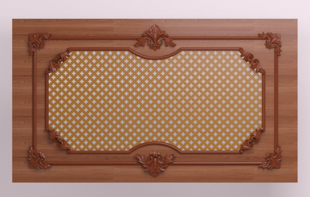 decorative panel with carved elements 3D Model .c4d .max .obj .3ds .fbx .stl .blend 