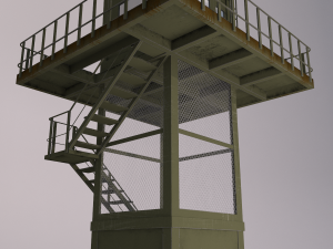 armored observation tower 3D Model
