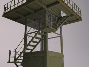 armored observation tower 3D Model